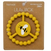 Wholesale - 1pc Silicone Peace Teether - Mustard Bumblebee Print C/P 100, UPC: 195010118620